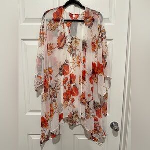 GeeGee Floral Sheer Women's Boho Kimono